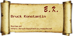 Bruck Konstantin névjegykártya